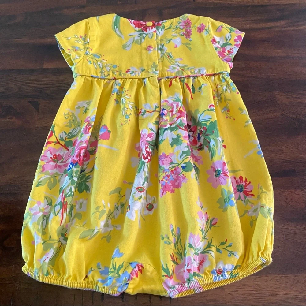 Ralph Lauren Baby Girl Sateen Floral Romper